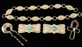 Lot of Navajo Sterling & Turquoise Items