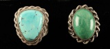 Lot of 2 Mens Sterling & Turquoise Rings