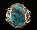 Old Pawn Sterling & Turquoise Ladies Cuff