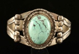 Navajo Old Pawn Sterling & Turquoise Cuff