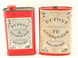 Lot of 2 Vintage Dupont Gunpowder Tins