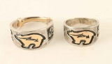 Lot of 2 Sterling Silver & 14K Gold Rings