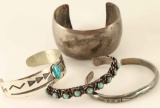 Lot of 4 Turquoise & Sterling Silver Bracelets