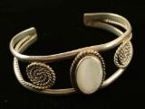 Small Mother of Pearl & Sterling Cuff