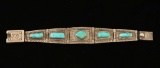 Small Sterling & Turquoise Link Bracelet