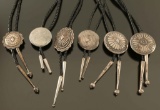 Lot of 6 Sterling Silver Concho Style Bolos