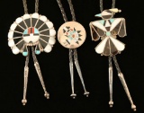 Lot of 3 Zuni Inlaid Bolo Ties