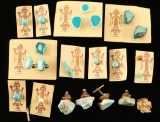 Lot of Nevada Turquoise Tie Tacks & Cuff Links