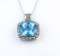 Charismatic Blue Topaz & Diamond Pendant