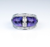 Designer style Amethyst & Diamond Fashion Ring