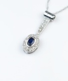 Elegant Blue Sapphire & Diamond Pendant