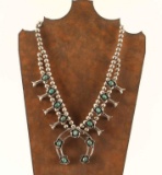 Old Pawn Navajo Silver & Turquoise Squash Blossom