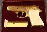 Black Rose Firearms Walther PPK .380 ACP Pistol 18K Rose Gold Polished w/  15 Carats of Diamonds (512 Stones)