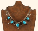 Vintage Sterling Silver & Turquoise Choker