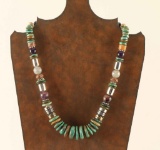 Navajo Turquoise& Sterling Beaded Necklace