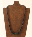 Dark Blue Tigers Eye and Onyx Beaded Necklace