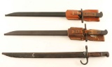 Lot of 3 WWII Arisaka Bayonets