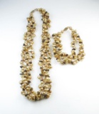 Elegant Gold Colored Freeform Pearl Necklace