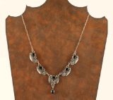 Vintage Navajo Sterling & Onyx Necklace