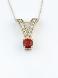 Beautiful Rare Red Sapphire & Diamond Pendant