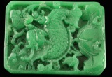 Bright Green Carved Stone Plaque