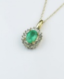 Elegant Emerald & Diamond Pendant