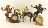 Lot of Western Clocks & Figurines