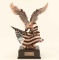 Copper Eagle w/ American Flag Sculpture