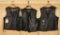 Lot of 3 Mens Black Leather Vests