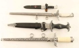 Lot of 4 Nazi Repro Daggers