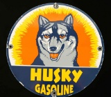Vintage Husky Gasoline Porcelain Sign