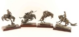 Lot of 4 Small Frederic Remington Bronzes