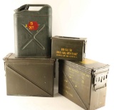 Lot of 3 Ammo Cans & Gas Can
