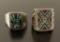 Lot of 2 Sterling Silver Mens Inlaid Rings