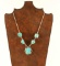 Druzy Quartz over Chrysocolla Sterling Necklace