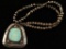 Large Old Pawn Style Turquoise & Sterling Pendant