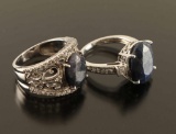 Lot of 2 Blue Sapphire Rings