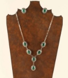 Malachite & Sterling Necklace Set