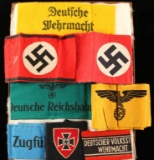 Lot of 8 Repro German WWII Armbands