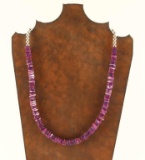 Purple Turquoise Navajo Silver Bead Necklace