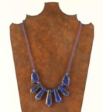 Blue Jasper & Crystal Bead Necklace