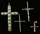 Lot of 4 Cross Pendants