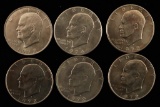 Lot of 6 Eisenhower Dollars