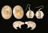 3 Pairs of Navajo Sterling Earrings