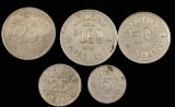 Lot of 5 Mercantile Coins