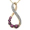 Ladies Gold Red Ruby Diamond Necklace