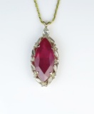 Extraordinary 21.75 carat Ruby and Diamond Pendent
