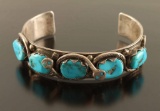 Zuni Sterling & Turquoise Snake Cuff