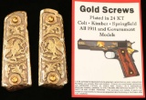 Colt 1911 Silver 24Kt Gold Plated Grips