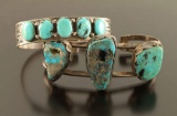 Lot of 2 Navajo Turquoise Cuffs